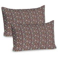 thumbnail image 1 of Ambesonne Owl Print Pillow Sham 2 Pack, Fall Forest Birds Hearts, 30"x20", Pale Chocolate Multicolor, 1 of 3