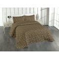 thumbnail image 1 of Ambesonne Owl Quilted Bedspread Set 3 Pcs, Night Bird Print Tribal Botany, King, Chocolate and Multicolor, 1 of 4