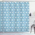 thumbnail image 1 of Ambesonne Owl Shower Curtain, Cartoon Bears and Night Birds, 69"Wx84"L, Pale Slate Blue White, 1 of 4