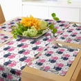 thumbnail image 1 of Ambesonne Owl Table Runner & Placemats, Valentines Animals Lovebirds, Placemat 4 pcs + Runner 14"x90", Navy Blue Pink and White, 1 of 2