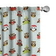 thumbnail image 1 of Ambesonne Owls Curtains, Christmas Time Pine Tree Birds, Pair of 28"x95", Multicolor, 1 of 5