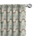 thumbnail image 1 of Ambesonne Owls Curtains, Native Geometric Zigzag, Pair of 28"x63", Tan Turquoise Pale Pink, 1 of 5