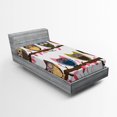 thumbnail image 1 of Ambesonne Owls Fitted Sheet, Birds Retro Art Style, Twin XL Size, Multicolor, 1 of 2