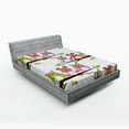 thumbnail image 1 of Ambesonne Owls Fitted Sheet, Birds on Tree Branches, Queen Size, Multicolor, 1 of 3