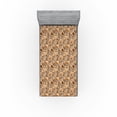 thumbnail image 1 of Ambesonne Owls Fitted Sheet, Cartoon Nocturnal Bird Night, Twin Size, Pastel Brown Warm Taupe, 1 of 5