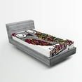 thumbnail image 1 of Ambesonne Owls Fitted Sheet, Geometric Floral Blossoms, Twin XL Size, Multicolor, 1 of 3