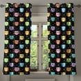 thumbnail image 1 of Ambesonne Owls Grommet Curtain, Funny Confused Serious, 50" x 54", Black Multicolor, 1 of 6