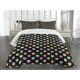 thumbnail image 1 of Ambesonne Owls Quilted Bedspread Set 3 Pcs, Funny Confused Serious, Queen Size, Black Multicolor, 1 of 3