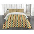 thumbnail image 1 of Ambesonne Owls Quilted Bedspread Set 3 Pcs, Retro Grunge Halloween, King Size, Multicolor, 1 of 5