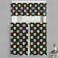thumbnail image 1 of Ambesonne Owls Valance & Curtain, Funny Confused Serious, 55"x45", Black Multicolor, 1 of 6
