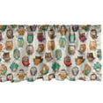 thumbnail image 1 of Ambesonne Owls Window Valance, Cheerful Cartoon Native, 54" X 18", Multicolor, 1 of 3