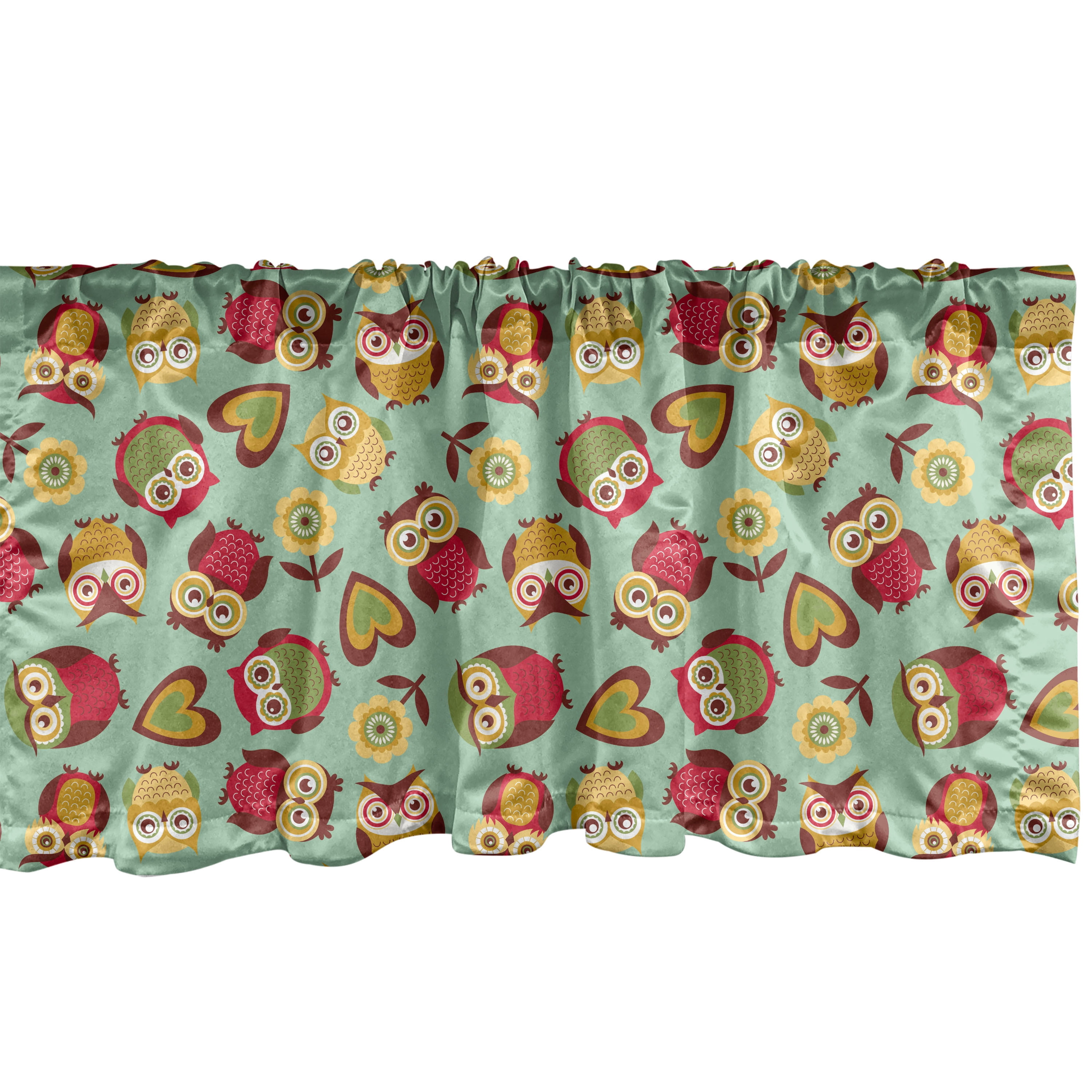 Multicolor Satin Polyester Rod Pocket Window Valance, 54"W x 18"L