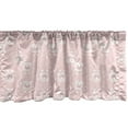 thumbnail image 1 of Ambesonne Owls Window Valance, Pastel Owls and Little Birds on Floral Backdrop Girlish Pattern Swirls, Curtain Valance for Kitchen Bedroom Decor with Rod Pocket, 54" X 12", Pale Pink White, 1 of 3