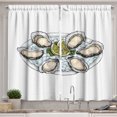 thumbnail image 1 of Ambesonne Oyster Kitchen Curtains, Hand-Drawn Seashells Dish, 55"x45", Pale Mustard Yellow Green, 1 of 3