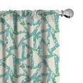thumbnail image 1 of Ambesonne Paint Window Curtains, Brush Strokes Stripes Plot, Each 28" W x 63" L, Turquoise and Sea Green, 1 of 4