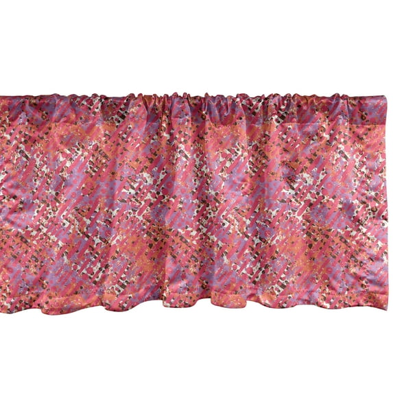Ambesonne Paint Window Valance, Funky Overlapping Diagonal Lines Paintbrush Hits and Strokes, Curtain Valance for Kitchen Bedroom Decor with Rod Pocket, 54" X 12", Fuchsia Magenta