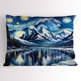 thumbnail image 1 of Ambesonne Painting Art Pillow Sham, Starry Sky Lake Night, 26" X 20", Royal Blue and Yellow, 1 of 2