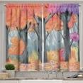 thumbnail image 1 of Ambesonne Painting Kitchen Curtains, Watercolor Fall Woodland, 55"x45", Violet and Burnt Sienna, 1 of 3