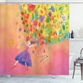 thumbnail image 1 of Ambesonne Painting Shower Curtain, Flower Lady Spring Meadow, 69"Wx70"L, Pale Pink Multicolor, 1 of 4