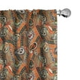 thumbnail image 1 of Ambesonne Paisley Window Curtains, Grunge Colorful Floral Art, Each 28" W x 63" L, Dark Orange and Burnt Sienna, 1 of 4