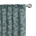 thumbnail image 1 of Ambesonne Paisley 4-Panel Curtains, Persian Curved Tip Motif, 56"x63", Dark Blue Beige, 1 of 4