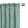 thumbnail image 1 of Ambesonne Paisley Window Curtains, Traditional Ottoman Boho, Each 28" W x 63" L, Turquoise Sepia and Cocoa, 1 of 4
