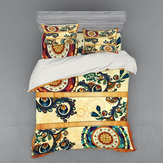 Ambesonne Paisley Bedding Set 4 Pcs, Eastern Batik Style, Queen, Multicolor
