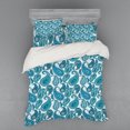 thumbnail image 1 of Ambesonne Paisley Bedding Set 4 Pcs, Ocean Stripe and Flower, Queen, Blue and White, 1 of 2