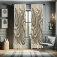 thumbnail image 1 of Ambesonne Paisley Curtains 2 Panel Set, Boho Leafy Neutral Colors, Pair of - 28" x 84", Warm Taupe Ivory and Sepia, 1 of 4