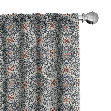 Ambesonne Paisley Curtains, Boho Floral Vintage, Pair of 28"x95", Multicolor