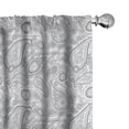 thumbnail image 1 of Ambesonne Paisley Curtains, Digital Persian Leaf, Pair of 28"x95", Grey and White, 1 of 5