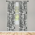 thumbnail image 1 of Ambesonne Paisley Curtains, Ethnic Boho Flowers Leaves, Pair of 28"x63", Grey and Dimgray, 1 of 2