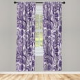thumbnail image 1 of Ambesonne Paisley Curtains, Ethnic Boho Flowers Leaves, Pair of 28"x84", Violet Pale Lilac, 1 of 2
