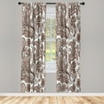 thumbnail image 1 of Ambesonne Paisley Curtains, Ethnic Boho Flowers Leaves, Pair of 28"x84", Warm Taupe Dark Brown, 1 of 2