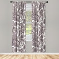 thumbnail image 1 of Ambesonne Paisley Curtains, Ethnic Boho Flowers Leaves, Pair of 28"x95", Mauve Taupe Ivory, 1 of 2