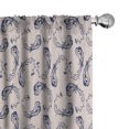 thumbnail image 1 of Ambesonne Paisley Curtains, Flora Bandana Print Art, Pair of 28"x95", Dark Slate Blue and Blush, 1 of 4