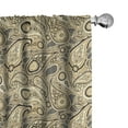 thumbnail image 1 of Ambesonne Paisley Curtains, Flowers Stripes, Pair of 28"x63", Brown Black and White, 1 of 5