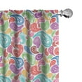 thumbnail image 1 of Ambesonne Paisley Curtains, Modern Striped Oriental, Pair of 28"x95", Multicolor, 1 of 5