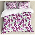 thumbnail image 1 of Ambesonne Paisley Duvet Cover Set, Pastel Oriental Leaf Motifs, Queen, Purple Aqua and Green, 1 of 3