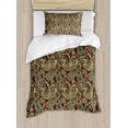 thumbnail image 1 of Ambesonne Paisley Duvet Cover Set, Persian Hippie Florets, Twin, Sand Brown Chocolate, 1 of 3