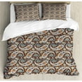 thumbnail image 1 of Ambesonne Paisley Duvet Cover Set, Vintage Oriental Ethnic, King, Redwood and Blue Grey, 1 of 3