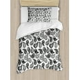 thumbnail image 1 of Ambesonne Paisley Duvet Cover Sets, Different Flowers Forms, 2-Twin, Grey and Black, 1 of 4