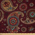 thumbnail image 1 of Ambesonne Paisley Fabric by the Yard Microfiber, Middle Eastern Tribual, 10 Yards, Burgundy and Dark Mustard, 1 of 2