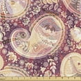 thumbnail image 1 of Ambesonne Paisley Fabric by the Yard Upholstery, Modern Leafy Floral Motif, 10 Yards, Raspberry Cream Pale Pink, 1 of 1
