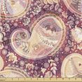 thumbnail image 1 of Ambesonne Paisley Fabric by the Yard Upholstery, Modern Leafy Floral Motif, 3 Yards, Raspberry Cream Pale Pink, 1 of 1