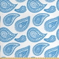 thumbnail image 1 of Ambesonne Paisley Fabric by the Yard Upholstery, Abstract Traditional, 2 Yards, Azure Blue and White, 1 of 4