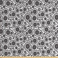 thumbnail image 1 of Ambesonne Paisley Fabric by the Yard Upholstery, Floral Retro Circles, 3 Yards, Black and White, 1 of 4