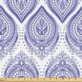 thumbnail image 1 of Ambesonne Paisley Fabric by the Yard Upholstery, Medieval Motifs, 10 Yards, Violet and White, 1 of 1