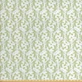 thumbnail image 1 of Ambesonne Paisley Fabric by the Yard Upholstery, Old Leaf Swirl Floral, 2 Yards, Green Black White, 1 of 4