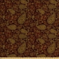 thumbnail image 1 of Ambesonne Paisley Fabric by the Yard Upholstery, Oriental Damask Design, 2 Yards, Redwood and Amber, 1 of 4